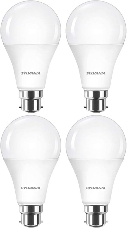 SYLVANIA GLS Frosted LED Light Bulbs, B22, 8W, 806 Lumens, Warm White 2700K - 4 Pack