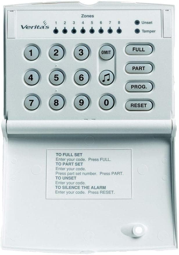 Texecom DCA-0001 Veritas RKP LED Remote Keypad works with Veritas Control Panels, C8, V8, R8, R8 Plus & Excel - White