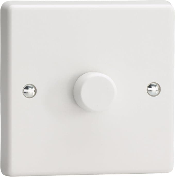 Varilight Single V-Pro Rotary 2-Way LED Dimmer 1 x 0-120W White Plastic With White Knob, JQP401W