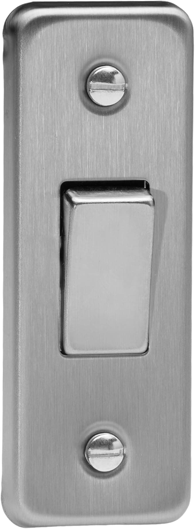 Varilight 1 Gang 10 Amp 1 or 2 Way Rocker Architrave Switch Matt Chrome,87x32x25mm