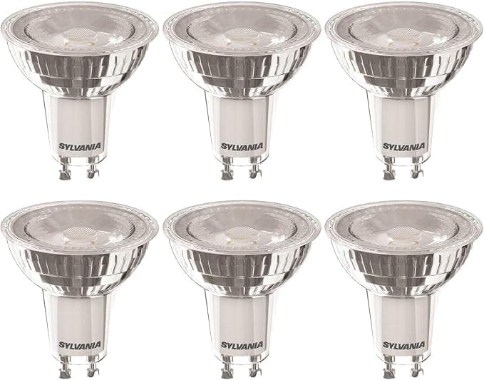 SYLVANIA GU10 LED Light Bulbs, 3W, 230 Lumens, 35W Equivalent, Warm White 2700K - 6 Pack