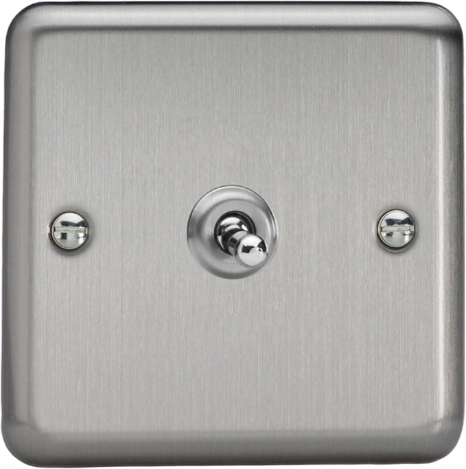 Varilight Single Toggle Light Switch 2-Way - Value Matt Chrome with Chrome Toggle, XST1